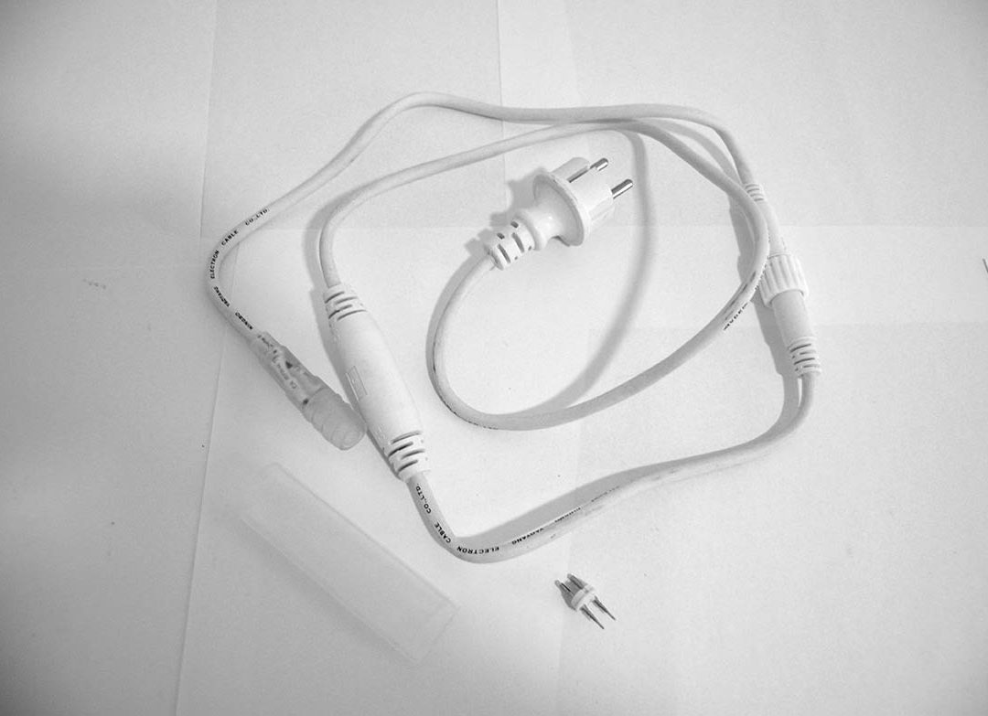 Cable alimentación flexilight led con rectificador blanco, 5 UNIDADES